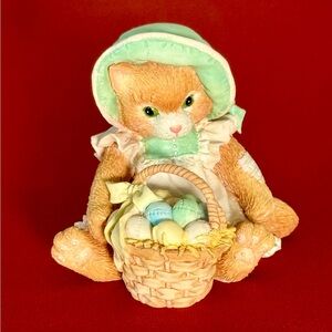 VTG ~ Enesco Calico Kittens figurine called "Easter Wishes Coming Your Way”